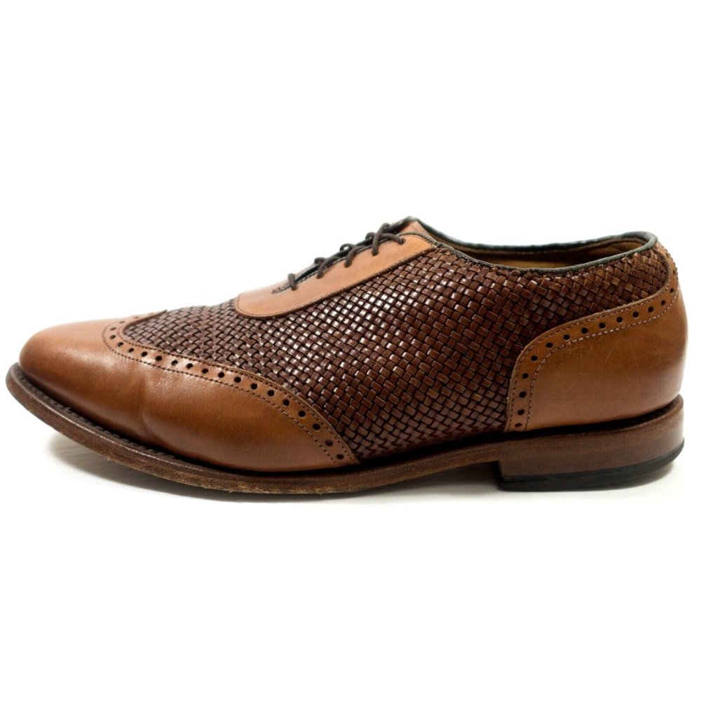Allen Edmonds Hampstead Woven Wingtip Leather Oxford Shoes - Men's Size 9 EEE